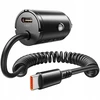 Orico Įkroviklis automobilinis PD 30W, 2 x USB-C, su spiralinis laidas