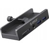Orico MH5PMM ant spaustuko montuojamas šakotuvas USB-C / 2x USB-A 3.0, + SD&TF + 3,5 mm garsas - juodos spalvos