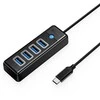 Orico PW4U-C3 USB-C / 4x USB-A 3.0 Hub – juodos spalvos
