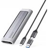 Disko dėžutė Orico AXM2F-V1 M.2 NGFF USB-C 5Gb/s – pilkos spalvos