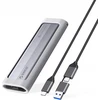 Disko dėžutė Orico AXM2S-G2 M.2 NVME/NGFF USB-C/USB-A na USB-C 6Gb/s / 10Gb/s – pilkos spalvos