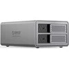„Orico 9828RU3 2 Big DAS Solution ProRAID“ diskų masyvas, skirtas 2 2,5/3,5 colio SATA HDD/SSD diskams su RAID valdikliu – pilkas
