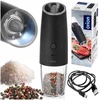 Orion Elektrinis Malūnas Pipirams ir Druskai 20 cm - USB Įkrovimas - Keraminis Mechanizmas