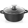 Orion Puodas granitas su stikliniu dangteliu GRANDE 16 cm, 1,4 l