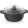Orion granitinis puodas su stikliniu dangteliu GRANDE 20 cm, 2,3 l