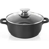 Orion Puodas GRANDE 24 cm, 4 l, su stikliniu dangteliu, granitinė danga