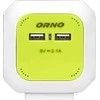 Orno Przedłużacz 4 krypčių prailgintuvas su 2 USB įkrovikliu, 1,4 m, žalias