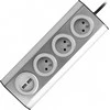 Orno Lizdas Baldai, virtuvės lizdas su USB įkrovikliu, tvirtinamas „Velcro“ juosta su 1,5 m laidu - 3x2P+Z, 2xUSB, INOX su 1,5 m laidu.