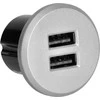 Orno Įkroviklis 2XUSB 3.4A įkroviklis, įleidžiamas, sidabrinis