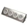 Orno Lizdas Virtuvės baldų lizdas 4x2P+Z, tvirtinimas Velcro lipdukais, INOX