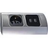 Orno Lizdas Baldų lizdas 1x2P+Z, 2xUSB