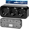 Orno Lizdas „ToDo“ trigubas lizdas 2P+Z Schuko IP20, 16A, 230V AC, juodas