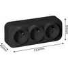 Orno Lizdas „ToDo“ trigubas lizdas 2P+Z Schuko IP20, 16A, 230V AC, juodas