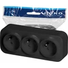 Orno Lizdas „ToDo“ trigubas lizdas 2P+Z Schuko IP20, 16A, 230V AC, juodas