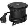 Orno Lizdas Baldinis lizdas Ø10cm, ištraukiamas iš stalo su indukciniu įkrovikliu, USB įkrovikliu ir 1,5m laidu, 3x2P+Z, Qi 1.2.4 maks. 10W, USB A+C QC 3.0