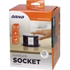 Orno Lizdas Baldinis lizdas Ø10cm, ištraukiamas iš stalo su indukciniu įkrovikliu, USB įkrovikliu ir 1,5m laidu, 3x2P+Z, Qi 1.2.4 maks. 10W, USB A+C QC 3.0