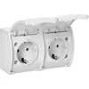 Orno Lizdas Dvigubas lizdas 2x2P+Z Schuko AQUATIC, IP44, baltas