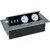 Orno Lizdas Baldinis lizdas, įleidžiamas į stalviršį, su storu kraštu, 2x2P+Z, 3 USB prievadai, sidabrinis