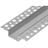 Orno Aliuminio profilis 2 LED juostoms, 2000 x 57,89 x 9,8 mm, įleidžiamas į gipso kartoną, sidabrinis