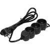 Orno Przedłużacz 3 krypčių prailgintuvas 2P+Z, 5m H05VV-F 3x1.5mm2, Imax=16A, plokščias kištukas, juodas