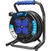 Orno Profesionalus kabelio būgnas IP44, 4 lizdai 2P + Z, alyvai atsparus guminis kabelis, H07RN-F 3x2,5mm ?, ilgis 20m, unikalus CUBE stovas, FIXED LIZDAI, šiluminė apsauga, srovės grandinės dangteliai.