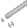 Orno Rinkinys: Komplektas: aliuminio profilis LED juostoms, 2000 x 10 x 10 mm, kampinis, sidabrinis, opalo spalvos dangtelis, 4 galiniai dangteliai
