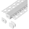 Orno Rinkinys: Komplektas: aliuminio profilis LED juostoms, 2000 x 55 x 13 mm, įleidžiamas, baltas, opalo spalvos dangtelis, 4 galiniai dangteliai