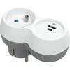 Orno Rozgałęźnik Skirstytuvas 2P+Z, USB-A+C, baltai pilkas