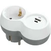 Orno Rozgałęźnik Skirstytuvas 2P+Z, USB-A+C, schuko, baltai pilkas