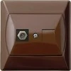 Ospel GPA-1AF/24 AKCENT Vieno antenos lizdas, F tipo, rudas GPA-1AF/24
