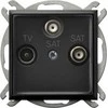 Ospel ARIA RTV-SAT lizdas su dviem SAT išėjimais juodo metalo GPA-U2S / m / 33