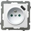 Ospel AS Vienvietis lizdas su įžeminimu, su srovės kelio sklendėmis, su USB įkrovikliu GP-1GZPUSB/m/18