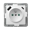 Ospel GP-1YZPUSBAC/m/00 IMPRESJA Viengubas lizdas su įžeminimu ir srovės kelio skląsčiais, su USB A+C įkrovikliu, baltas GP-1YZPUSBAC/m/00