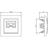 Ospel GPK-2Y/K/m/00 IMPRESJA Dvigubas kompiuterio lizdas RJ45 kat.5e MMC baltas GPK-2Y/K/m/00