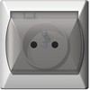 Ospel GPH-1AZ/24/d AKCENT Apsauginis nuo vandens purslų lizdas su/be IP44 permatomo dangtelio, rudas GPH-1AZ/24/d