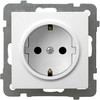 Ospel GP-1GS/m/00 AS Viengubas lizdas su Schuko lizdu, baltas GP-1GS/m/00