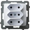 Ospel GP-3S/m/00 KARO Lizdas potrójne b/u 2.5A EURO balta GP-3S/m/00