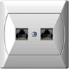 Ospel Kompiuterio lizdas Accent dvivietis RJ45 5E Forex baltas (GPK -2A / F / 00)
