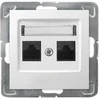 Ospel GPK-2Y/K/m/00 IMPRESJA Dvigubas kompiuterio lizdas RJ45 kat.5e MMC baltas GPK-2Y/K/m/00