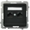 Ospel Sonata kompiuterio lizdas dvivietis 2xRJ45 cat.5E, metalinis (GPK-2R / K / m / 33)