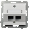 Ospel GPK-2GS/p/00 AS Dvigubas kompiuterio lizdo korpusas, pasviręs, baltas GPK-2GS/p/00
