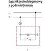 Ospel ŁNH-1HS/00 FALA Vienas IP44 hermetinis jungiklis su apšvietimu balta ŁNH-1HS/00