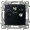 Ospel RTV-SAT lizdas Ospel Szafir GPA-Z2S/m/33 su dviem SAT išėjimais, juodas metalas