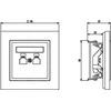 Ospel Sonata kompiuterio lizdas dvivietis 2xRJ45 cat.5E, metalinis (GPK-2R / K / m / 33)