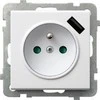 Ospel SONATA Vieno lizdo su rainele, su baltu USB įkrovikliu GP-1RZPUSB / m / 00