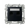 Ospel SZAFIR Lizdas kompiuterinis dvivietis, kat. 5e MMC juoda metalinis GPK-2Z/K/m/33