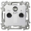 Ospel GPA-ZS/m/00 SZAFIR RTV-SAT terminalo lizdas, baltas GPA-ZS/m/00