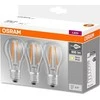 OSRAM FILAMENT BASE CLASSIC LED lemputės, E27, A60, 2700 K, 7 W, 806 Lm, nereguliuojamas šviesos srautas, 3 Wnt