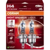 OSRAM Automobilinės lemputės NIGHT BREAKER LASER +150% H4 60/55W 12V P43T 2vnt