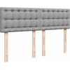 Osmanų lova su čiužiniu ir LED šviesiai pilka 140x190cm audinys